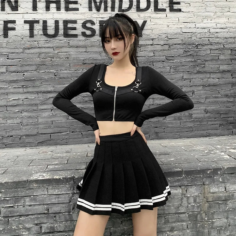 Harajuku Black Pleated Skirt