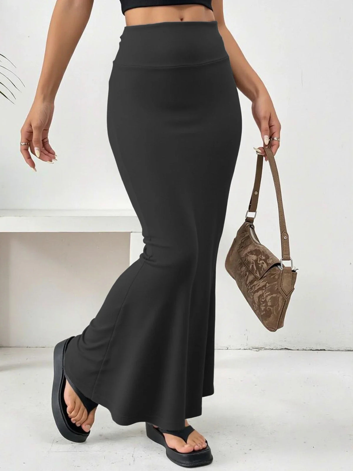 Black Mermaid Maxi Skirt
