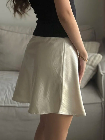 A Line Satin Skirt