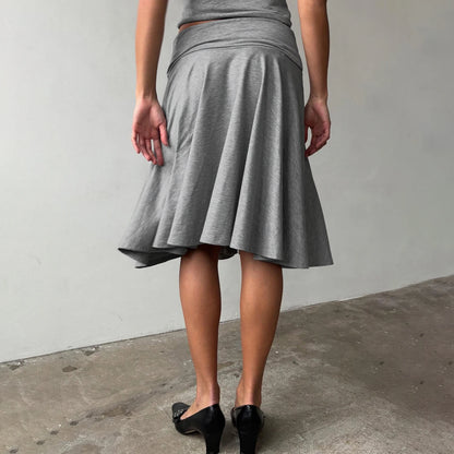 Grey Jersey Midi Skirt