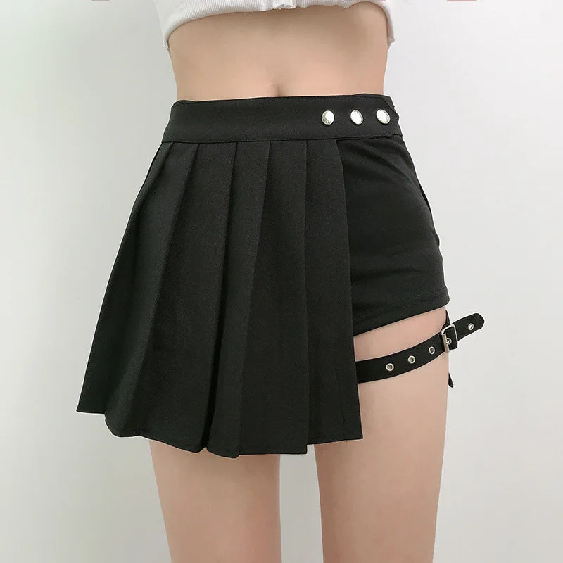 Asymmetric Gothic Black Skirt