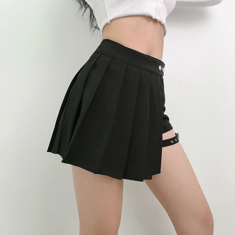 Asymmetric Gothic Black Skirt