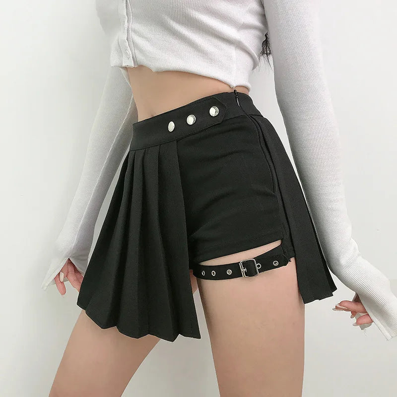 Asymmetric Gothic Black Skirt