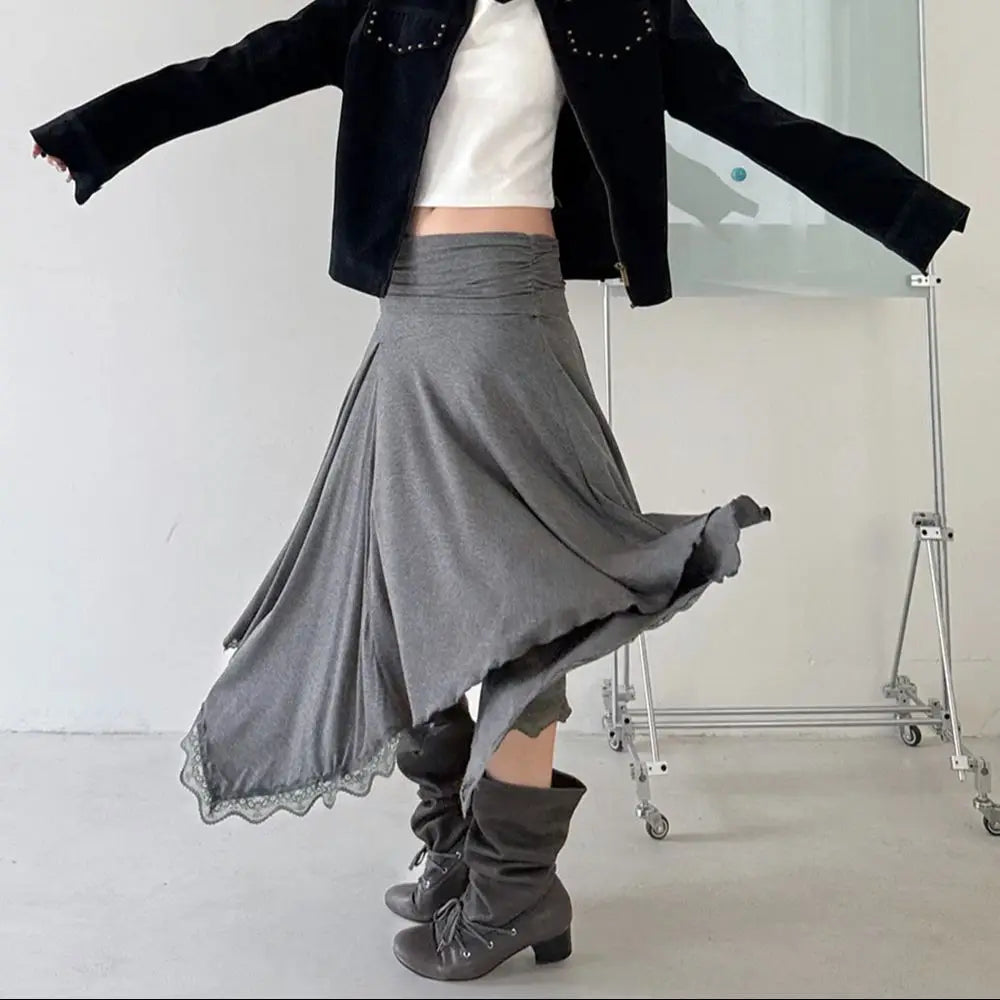 Asymmetrical Grey Skirt