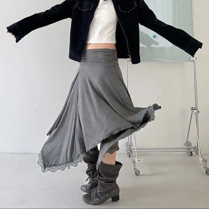 Asymmetrical Grey Skirt