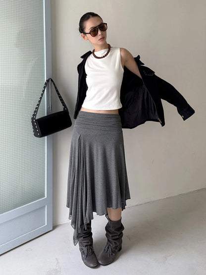 Asymmetrical Grey Skirt