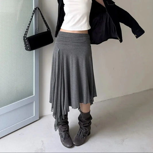 Asymmetrical Grey Skirt