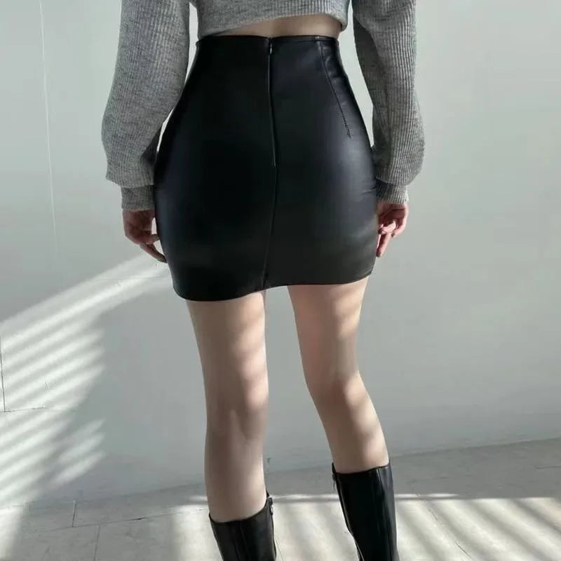Black Faux Leather Skirt