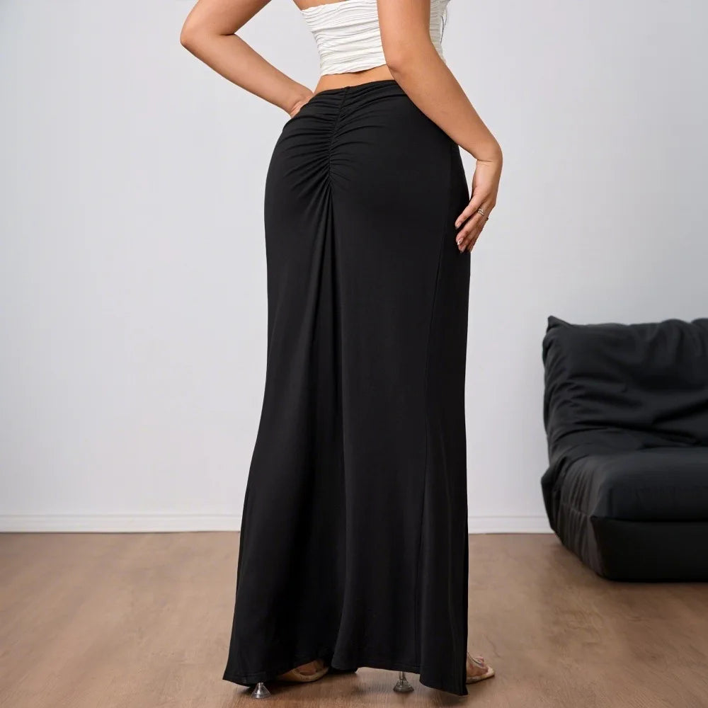 Black Maxi Skirt with Slit
