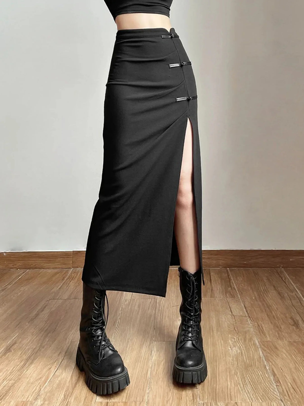 Black Split Skirt