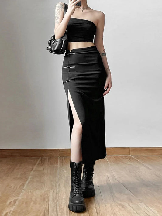 Black Split Skirt