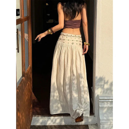 Bohemian White Maxi Skirt