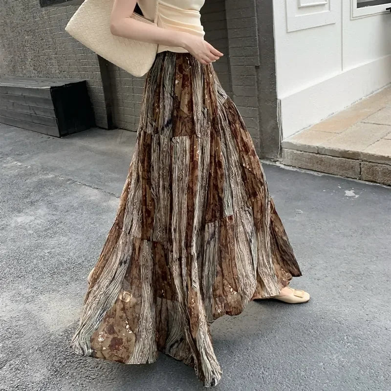 Boho Chiffon Maxi Skirt