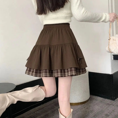 Brown Corduroy Skater Skirt