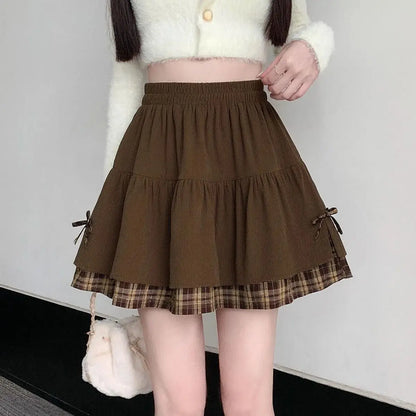 Brown Corduroy Skater Skirt
