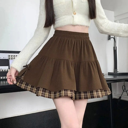 Brown Corduroy Skater Skirt