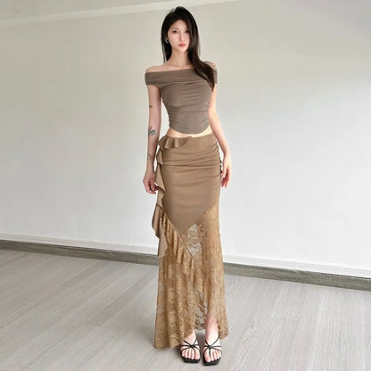 Brown Lace Skirt