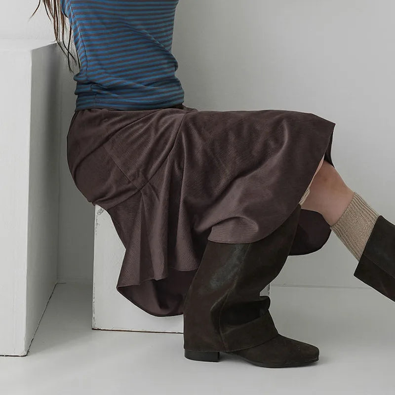 Brown Suede Skirt