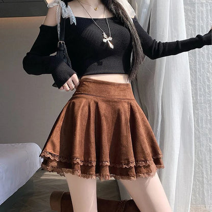 Brown Suede Skirt