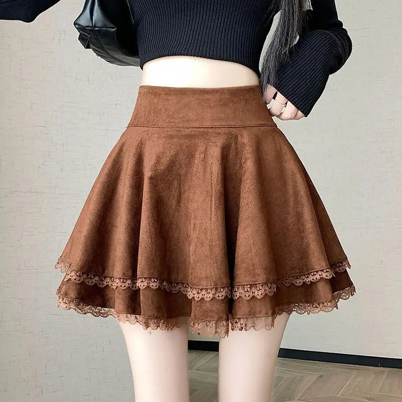 Brown Suede Skirt