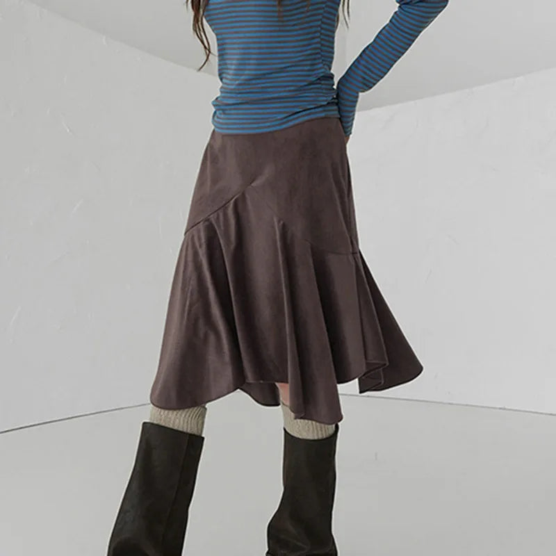 Brown Suede Skirt