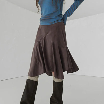 Brown Suede Skirt