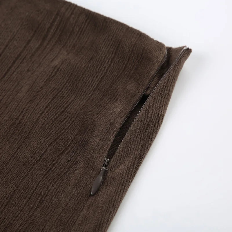 Brown Suede Skirt