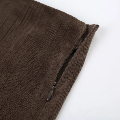Brown Suede Skirt