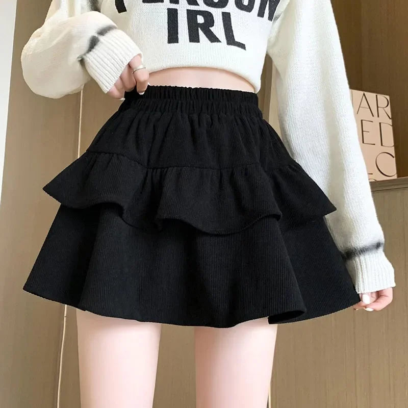 Corduroy Ruffle Skirt