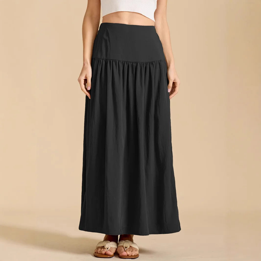 Cotton Maxi Skirt with Pockets