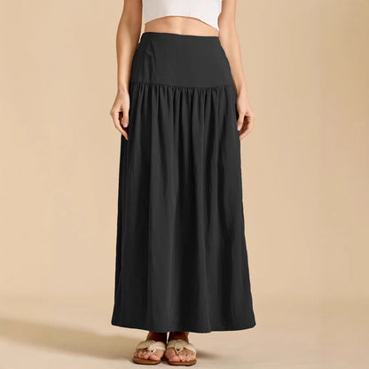Cotton Maxi Skirt with Pockets