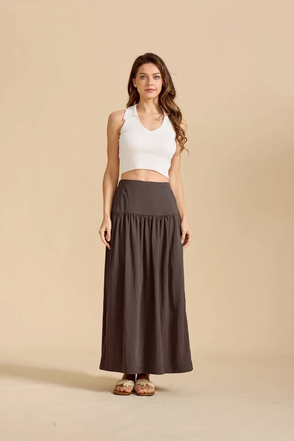 Cotton Maxi Skirt with Pockets