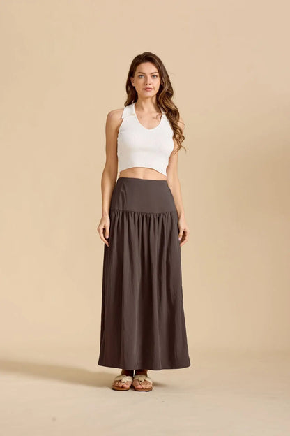 Cotton Maxi Skirt with Pockets