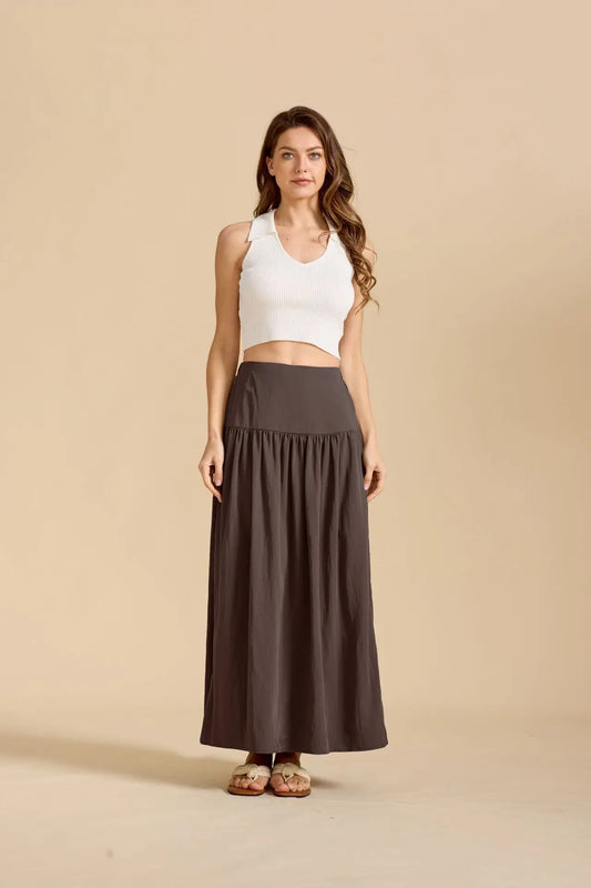 Cotton Maxi Skirt with Pockets
