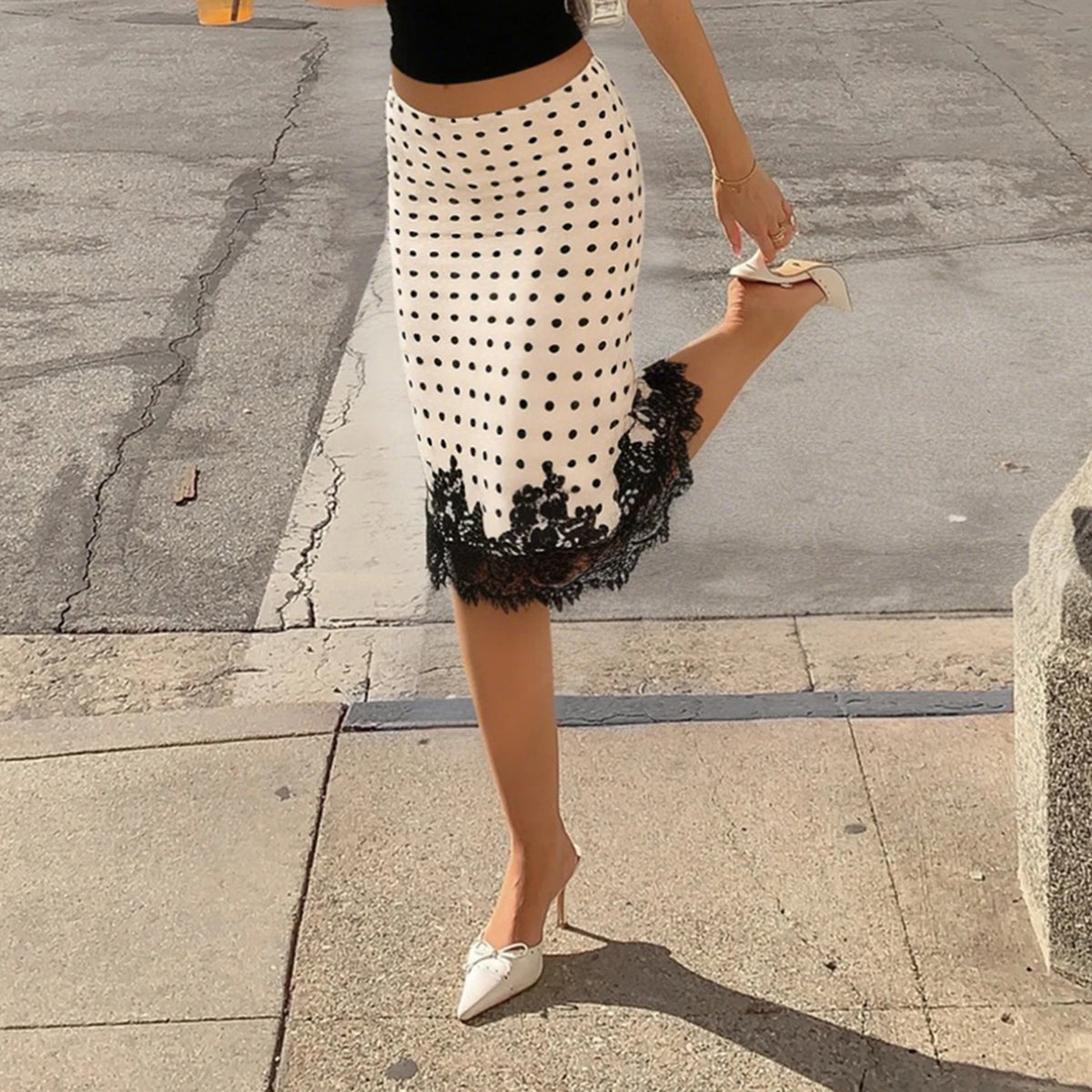 Elegant Polka Dot Skirt