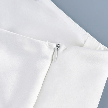 Elegant Satin White Long Skirt