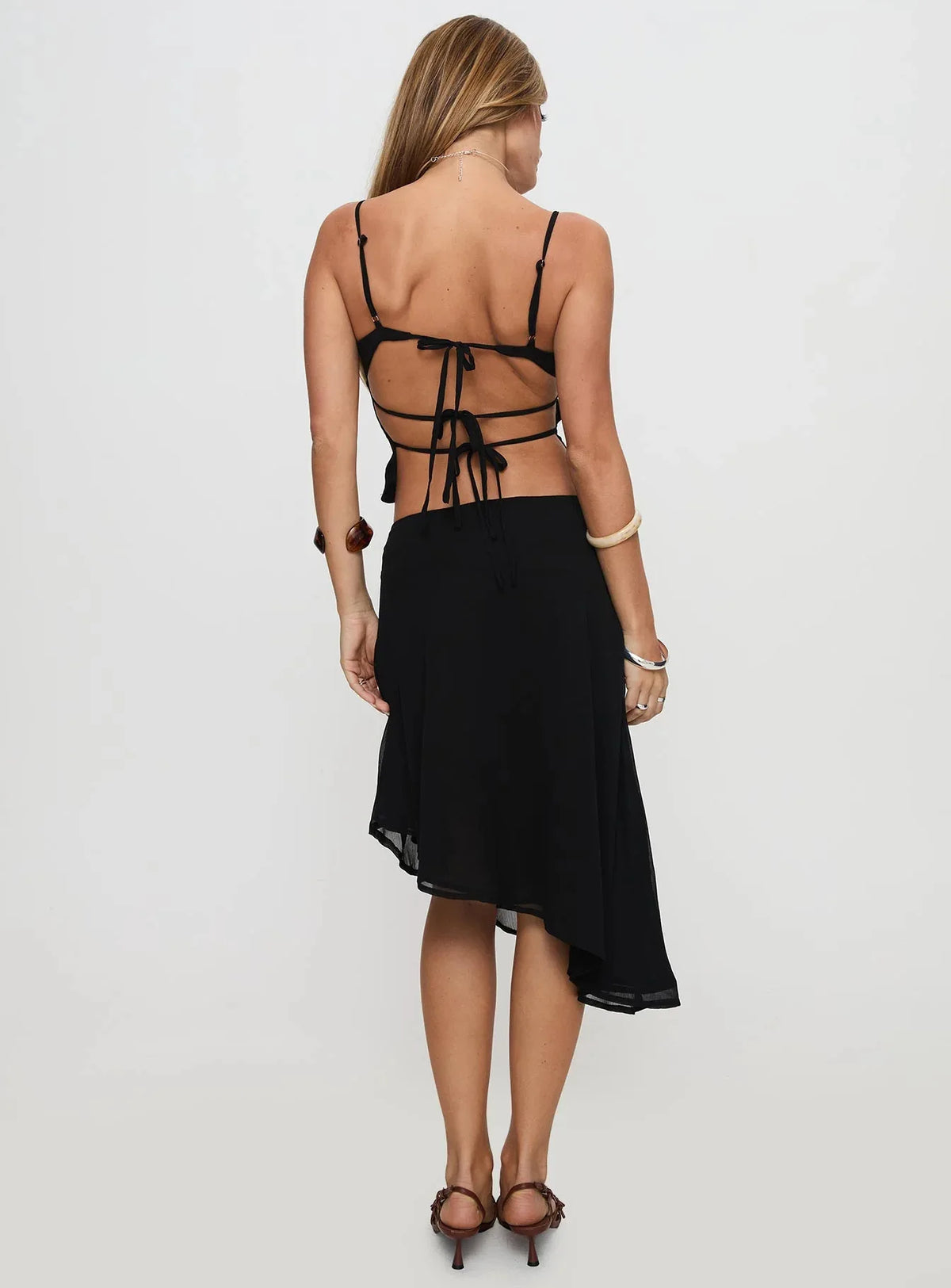 Embroidered Asymmetric Skirt