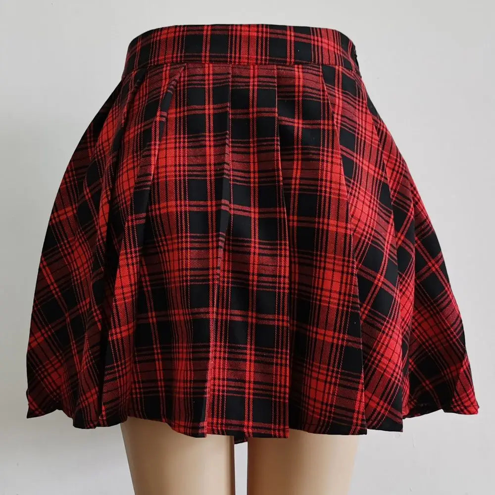 Gothic Plaid Pleated Mini Skirt