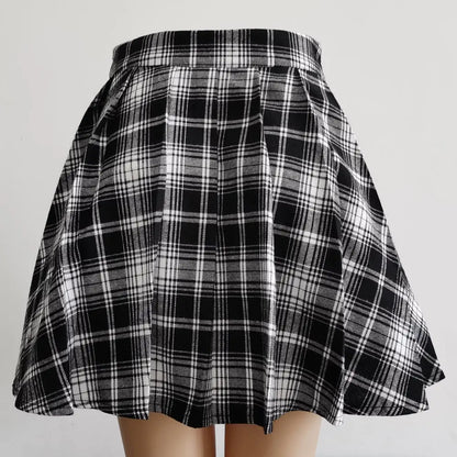 Gothic Plaid Pleated Mini Skirt