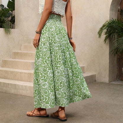 Green Boho Skirt