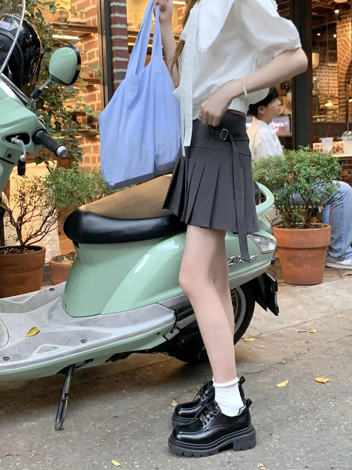 Grey Pleated Skirt