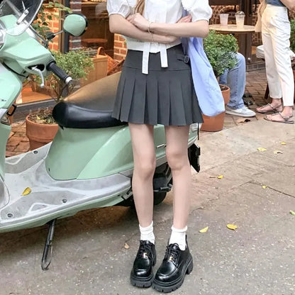Grey Pleated Skirt