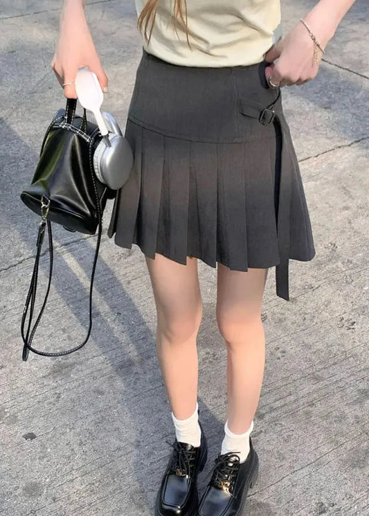Grey Pleated Skirt