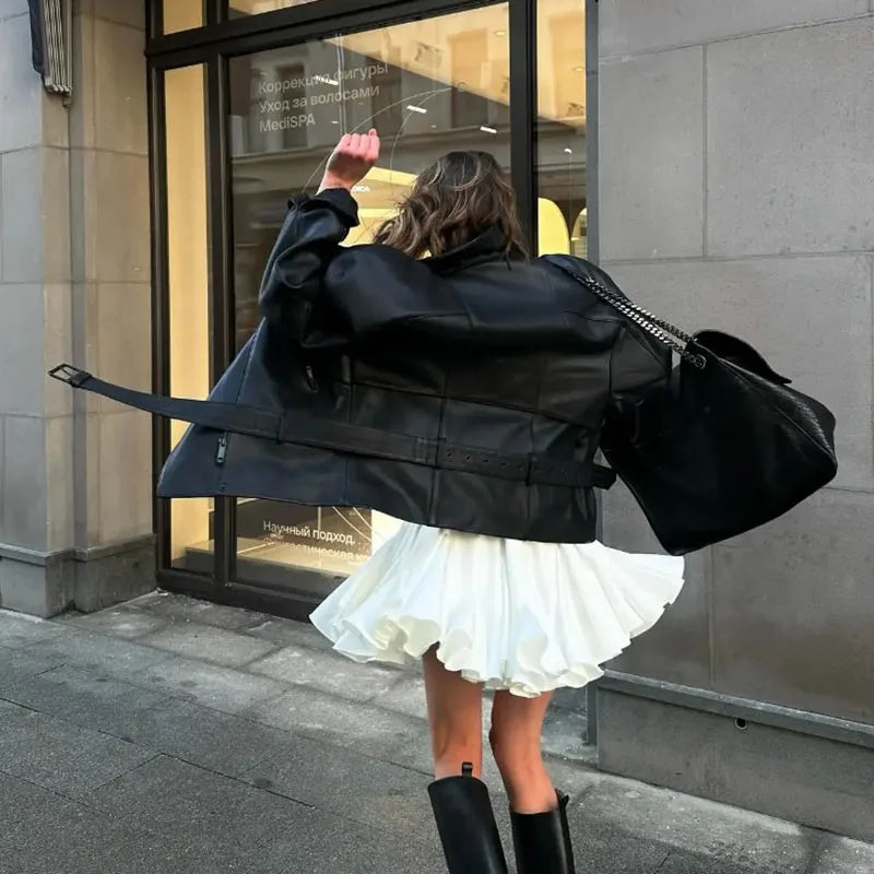 High Waisted Pleated White Skirt
