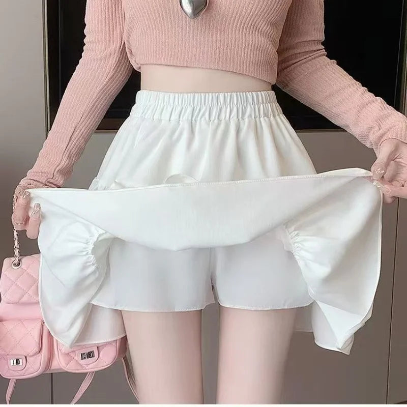 High-waisted tiered skirt