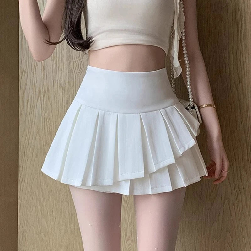 Irregular Pleated A Line Skirt