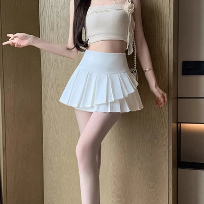 Irregular Pleated A Line Skirt