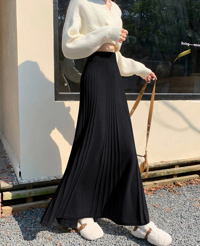 Knitted Long Skirt