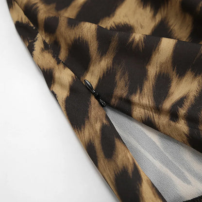 Leopard Chiffon Maxi Skirt