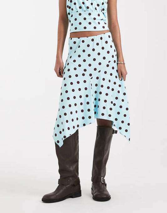 Light Blue Polka Skirt